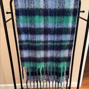 Aerie Blue and Green Plaid Scarf